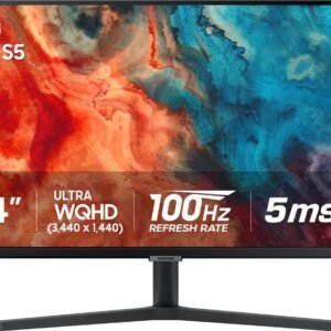 Samsung - 34” ViewFinity S5 Ultrawide QHD 100Hz AMD FreeSync Monitor with HDR10 (DisplayPort, HDMI) - Black