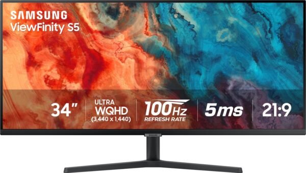027880e3-050b-4ab5-934d-16073cbe3acb-scaled-1.jpg Samsung - 34” ViewFinity S5 Ultrawide QHD 100Hz AMD FreeSync Monitor with HDR10 (DisplayPort, HDMI) - Black