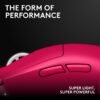 Logitech - G PRO X SUPERLIGHT 2 LIGHTSPEED Lightweight Wireless Optical HERO 2 Sensor 44 000 DPI Gaming Mouse with 8K Polling - Wireless - Magenta