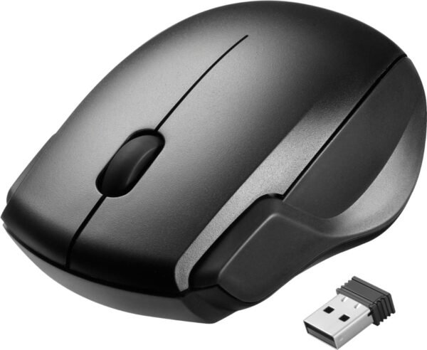 Best Buy essentials™ - Wireless Optical Standard Ambidextrous Mouse with USB Receiver - Wireless - Black
