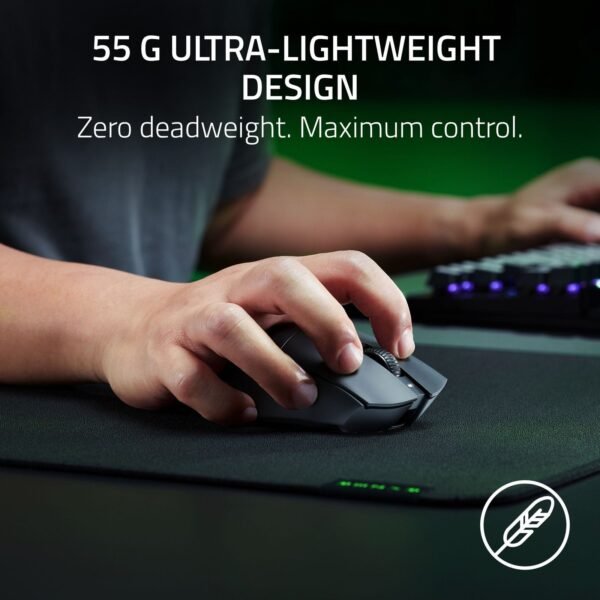 6580802_rd.jpg Razer - DeathAdder V3 HyperSpeed Lightweight Bluetooth Optical Gaming Mouse with 100 Hour Battery - Wireless - Black