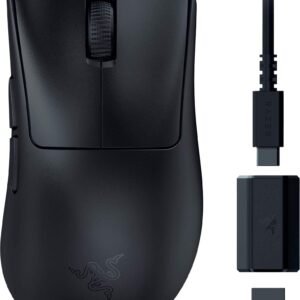 Razer - DeathAdder V3 HyperSpeed Lightweight Bluetooth Optical Gaming Mouse with 100 Hour Battery - Wireless - Black