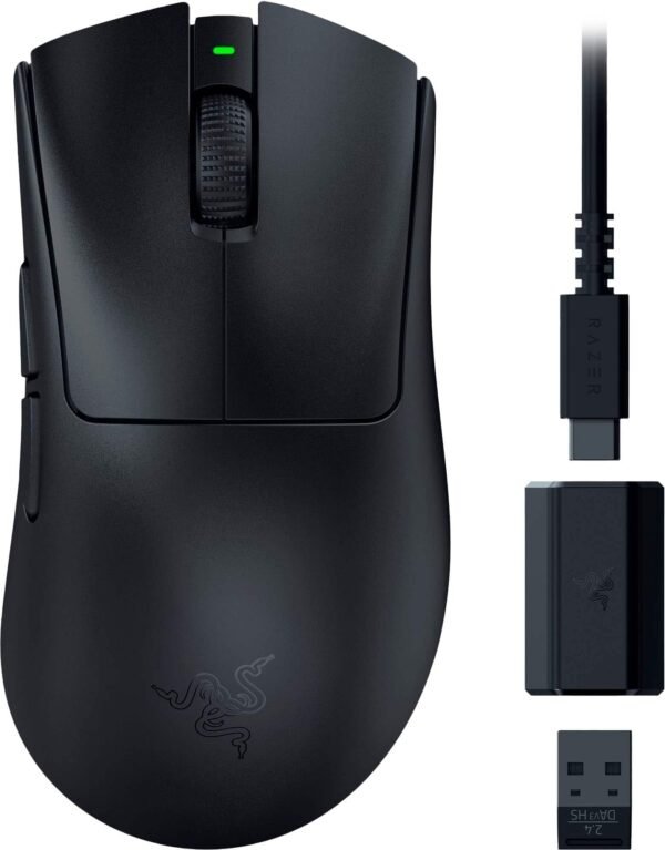 6580802_sd.jpg Razer - DeathAdder V3 HyperSpeed Lightweight Bluetooth Optical Gaming Mouse with 100 Hour Battery - Wireless - Black