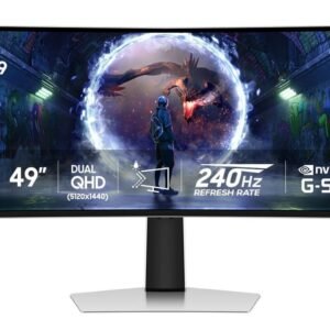 Samsung - 49" Odyssey OLED G9 (G93SD) Dual-QHD 240Hz 0.03ms G-Sync Compatible Curved Glare Free Gaming Monitor - Silver