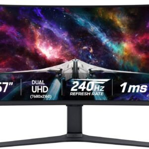 Samsung - 57" Odyssey Neo G9 Dual 4K UHD Quantum Mini-LED 240Hz 1ms HDR 1000 Curved Gaming Monitor (HDMI 