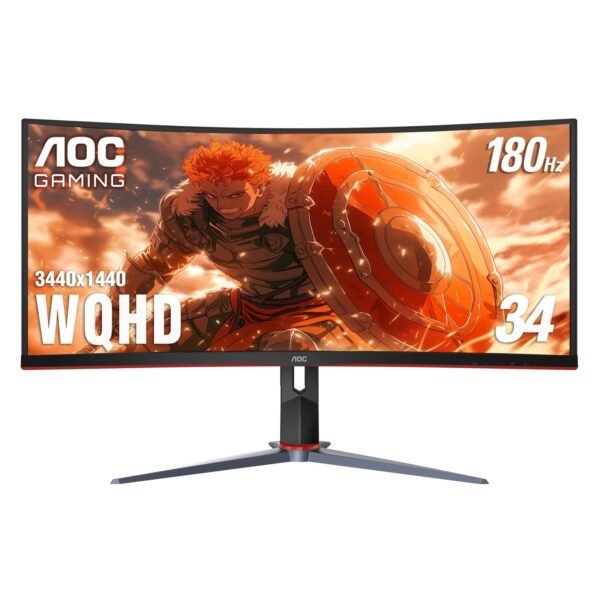 f32300fc-7a67-49f3-88f4-418d2a900997-scaled-1.jpg AOC - CU34G2XP 34" VA Curved Gaming Monitor, WQHD (3440x1440), 180Hz, 1ms, Freesync, HDR 400 - Black/Silver/Red