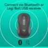 Logitech - Signature M650 L Full-size Wireless Optical Scroll Mouse with Silent Clicks - Wireless - Graphite